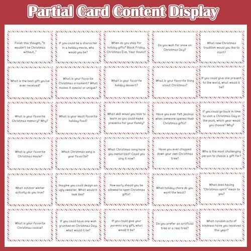 Jenaai 120 Pcs Christmas Conversation Cards Ice Break Party Game