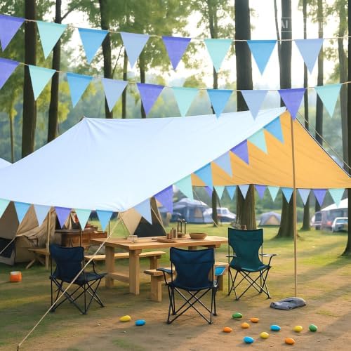G2PLUS Pennant Banner Triangle Flag Bunting Garland Blue Banner Flags 36PCS