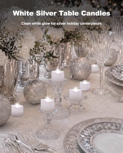 Homemory 50-Pack Flameless Tea Lights Candles Battery Operated, 200+ Hours