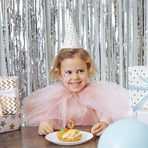 2 Pack Silver Foil Curtain Party Streamers Metallic Tinsel Foil Fringe Photo Booth Backdrop for Birthday Wedding Engagement Baby Shower Bachelorette Christmas Holiday Celebration Party Decorations