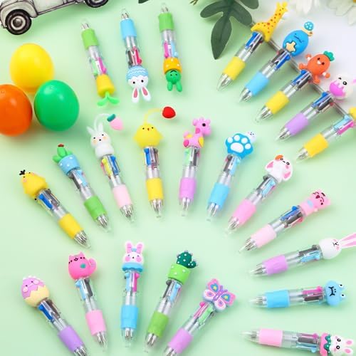 24PCS Easter Fun Pens Cute Bunny Egg Multicolor Gifts Pens Basket Stuffers