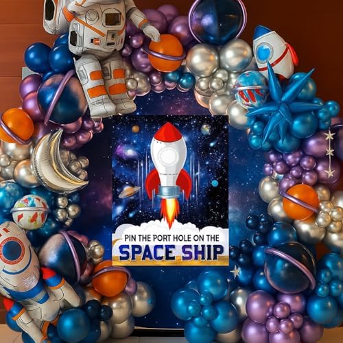 Faccito Pin Outer Space Party Game Set with Blindfolds