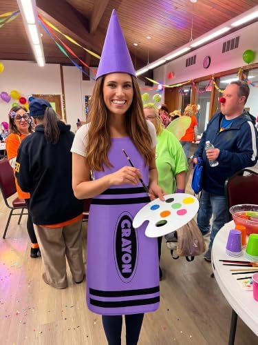 Teenyyou Crayon Costume with Apron and Cone Hat Adult