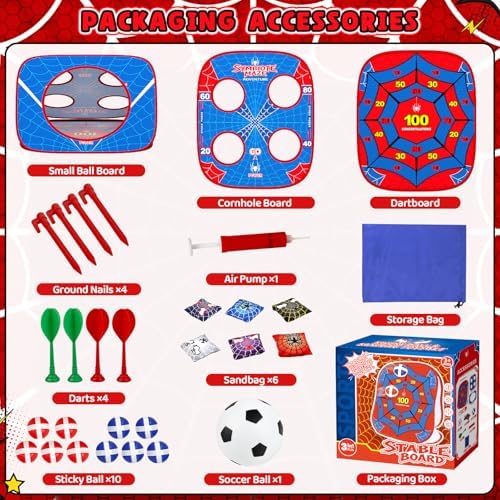 Spider Bean Bag Toss Game, Cornhole Board Outdoor Toys for Kids Age 3-12