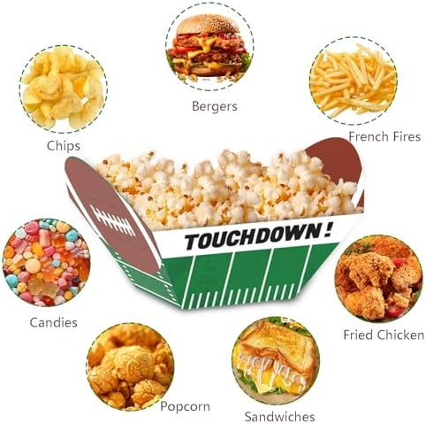 FRIDAY NIGHT 24 PCS Football Paper Bowl Disposable Food Tray