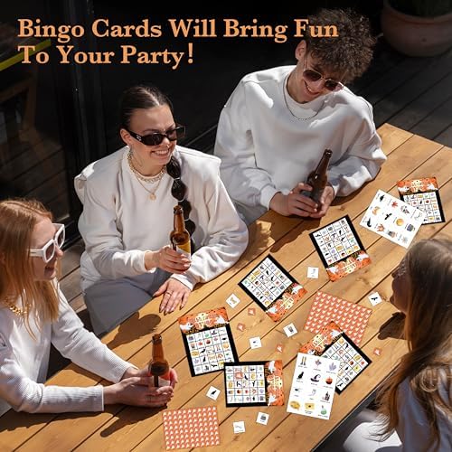Halloween Bingo Games, Halloween Party Bingo Cards for Adults, Pumpkin Ghost Game for Family Large Group Party, 24 Players Activities, 17