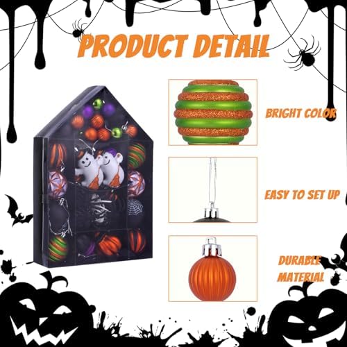 50 Pcs Halloween Ornaments for Tree Decorations, Shatterproof