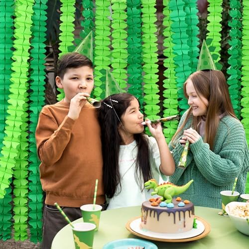 Cheerland Green Party Garland Hanging Shamrock Banner Four Leaf Clover Streamer Paper for Wild One Birthday Wedding Baby Shower Jungle Dino Lucky Irish Decoration Spring Celebration Tropical Supplies
