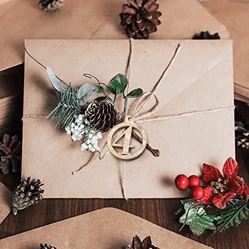 GWHOLE 1-24 Wooden Number with String for Christmas Advent Calendar