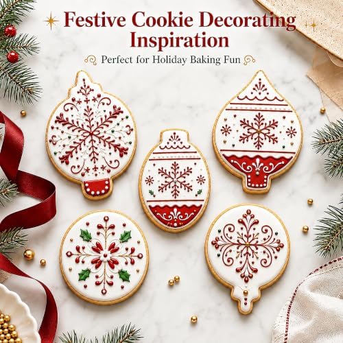 Christmas Cookie Cutters Set, 5Pcs Stainless Steel Ornament Cookie Cutter