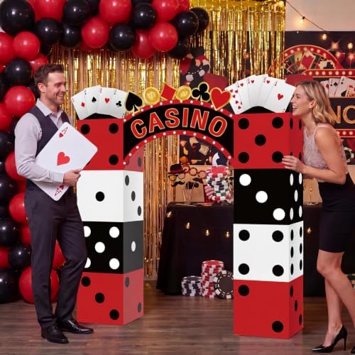 Pajean Casino Stacked Box Archway, Photo Booth Backdrop 52 x 56 Inch