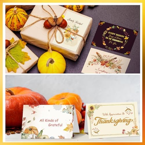Motiskyy 50 Pcs Thanksgiving Cards Bulk for Employees & Customers