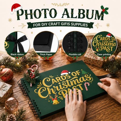 Dunzoom Christmas Scrapbook Kit, 80 Page Card of Christmas Past Photo Album