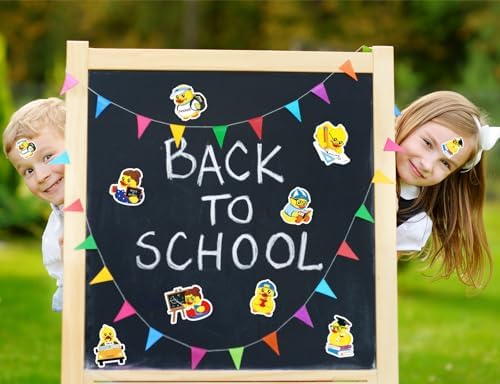 Whaline 1000 Pcs Back to School Rubber Duck Roll Stickers Self-Adhesive Funny Yellow Duck Label Decals for Envelope Water Bottle Scrapbook Decor Birthday Party Supplies