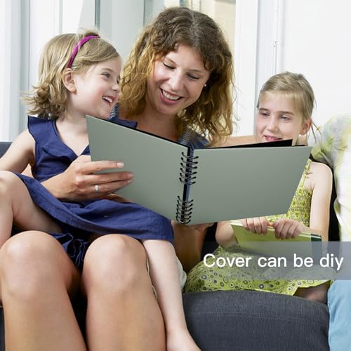 EVNEED 11.5 x 8.5 Inch Scrapbook Photo Album,Wedding Guest Book Anniversary Memory Scrapbooking,Wedding Photo Album with DIY Accessories Kit for Craft Paper DIY,80 Pages (40 Sheets),Green