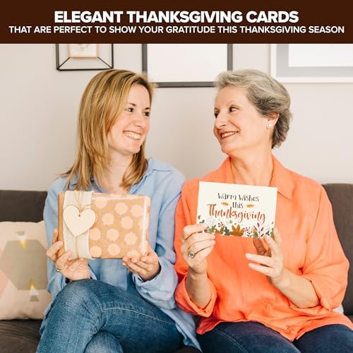Decorably 40 Pack Happy Thanksgiving Cards with Envelopes, 10 Card Designs