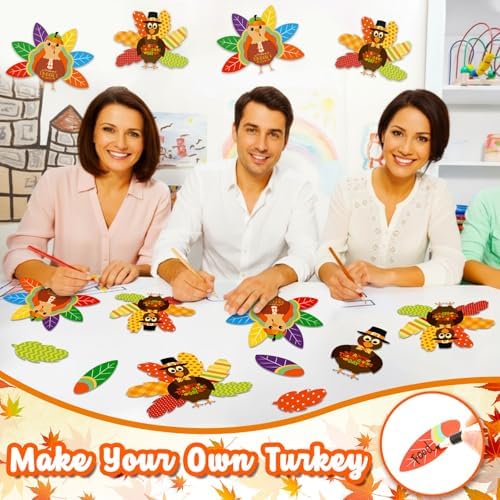 BBTO 36 Sets Thanksgiving Turkey Craft Kit Fall Craft, Fresh Style