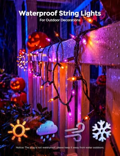 40FT Purple Orange Mini String Lights Halloween Decor for Party Decorations