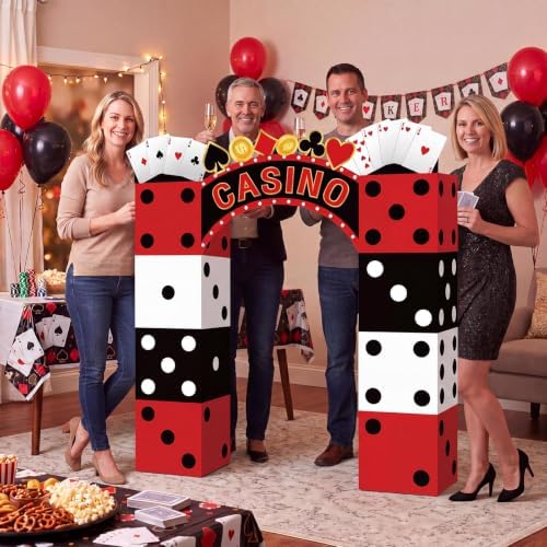 Pajean Casino Stacked Box Archway, Photo Booth Backdrop 52 x 56 Inch