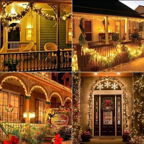 Joomer Solar Fairy Lights, 4Pack Total 104FT 320LED Lights, Warm White
