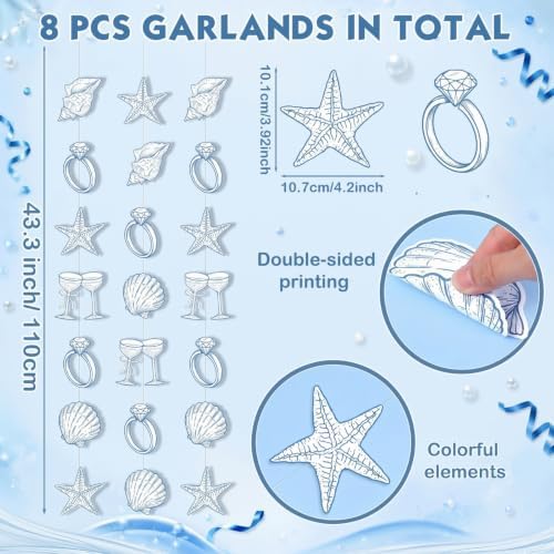 Xinnun 8 Pcs Last Toast on the Coast Bachelorette Decor Party Garlands