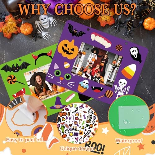 24 PCS Halloween Picture Frame Crafts Paper Halloween DIY Photo Frame Craft