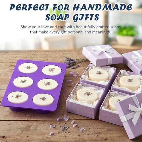 HKNMTT Oval Suqare Soap Mold 6-Cavity Silicone Molds for Handmade Craft