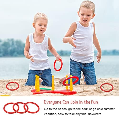 Meooeck 48 Pcs Ring Toss Rings 2.9" Red Plastic Carnival Party Game