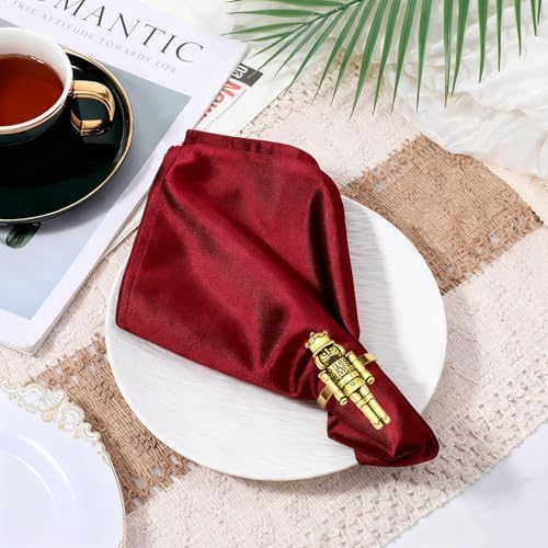 Christmas Napkin Rings Set of 12 for Xmas New Year Party Decor
