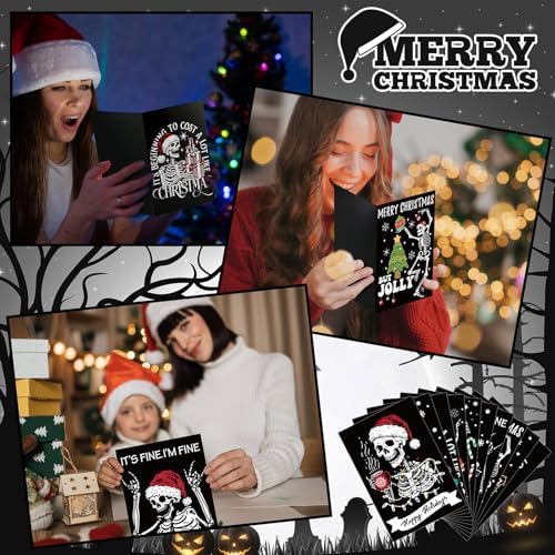 Motiskyy 100 Sets Christmas Cards with Envelopes Sticker, Gothic