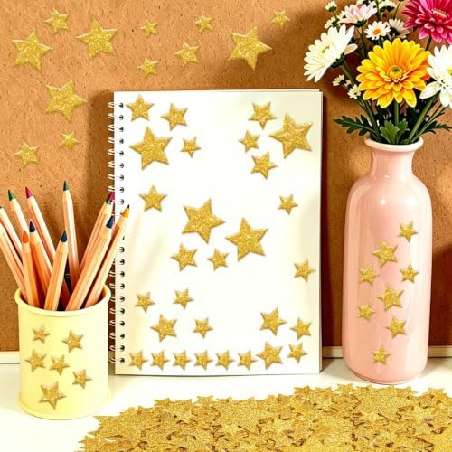 1032Pcs Foam Stickers Glitter Star Sticker Gold Foam Stars Stickers