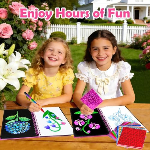 FUNNYB&G Foil Art Craft Kit for Kids, Sparkly Birthday Gift Toy for Girls