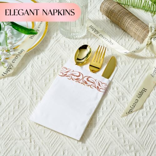 Vplus 400 Pack Paper Napkins, Soft Dinner Napkins, 3 Ply, Rose Gold