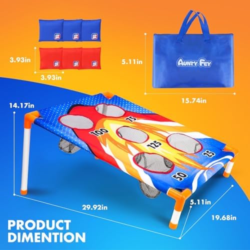 AuntyFey Bean Bag Toss Game for Kids 3-8, Kids Cornhole Game Set