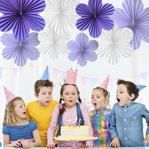 Purple Party Decorations Purple White Paper Flowers Decorations for Wall