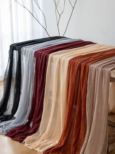 Red Cheesecloth Table Runner 120 Inches Fall Christmas Party Decorations