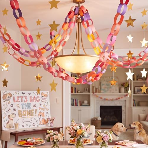 Lincia 1000 Sheet Paper Chain Garland Strips, Valentine