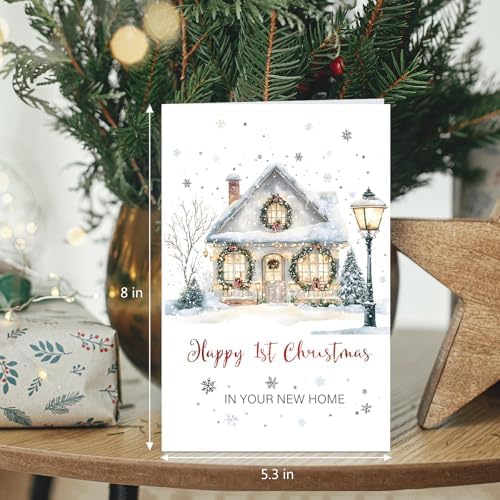 Christmas New Home Card, Funny Xmas Housewarming Gifts for Men and Women, First Christmas in Your New Home Cards, Holiday Congratulations on Your New House Cards
