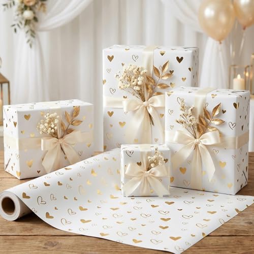 woric Wedding Wrapping Paper Roll 17 Inch x 33 Feet