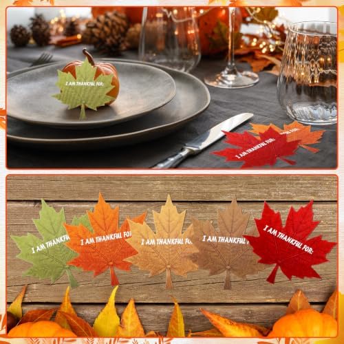 Fullhawl 100 Pcs I Am Thankful for Cards Thanksgiving Leaves