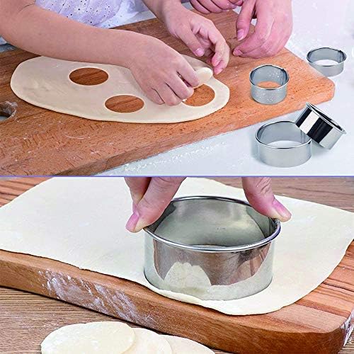 Bukuwa 12 Pcs Round Cookie Biscuit Cutter Set, Graduated Circle Cutters