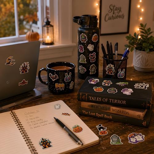 Halloween Decorations - 100 PCS Halloween Stickers | Halloween Party Favors - Halloween Games Toys Gifts Party Supplies - Crafts Accessories Treats Bulk for Classroom Decor