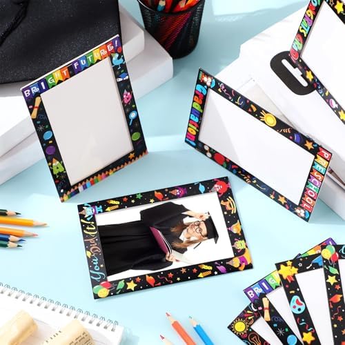 AmazingSpark 100 Pcs Paper Picture Frames 4x6 Photo Cards Preschool