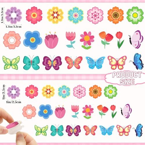 600Pcs Flower Foam Stickers Spring Butterfly Adhesive Stickers