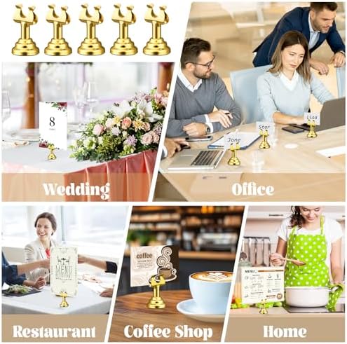 24 Pcs Gold Table Number Holders Metal 1.8 in Place Card Holders