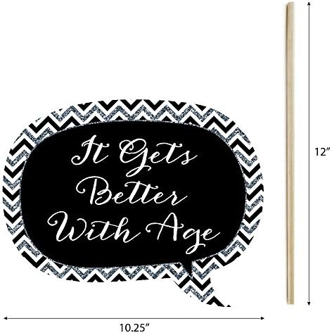 Wedding Anniversary Photo Booth Prop Kit, DIY Cardstock Props - 20pc