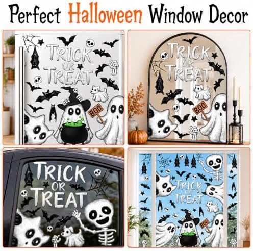 6 Sheets Halloween Window Clings Stickers Ghosts Decals Glass Decoration