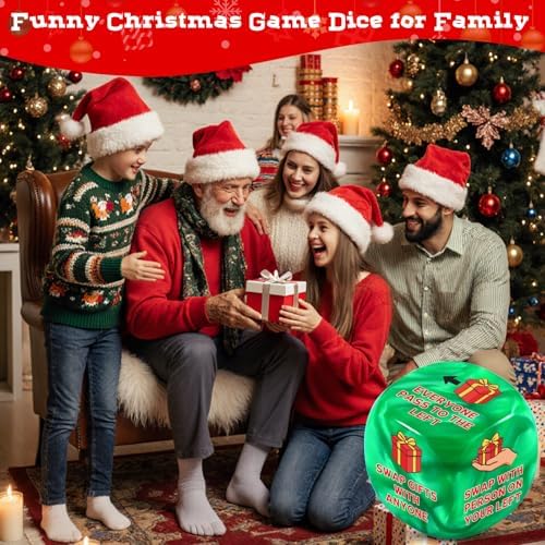 Santa Swap Gift Exchange Dice White Elephant Gifts for Women Men Christmas