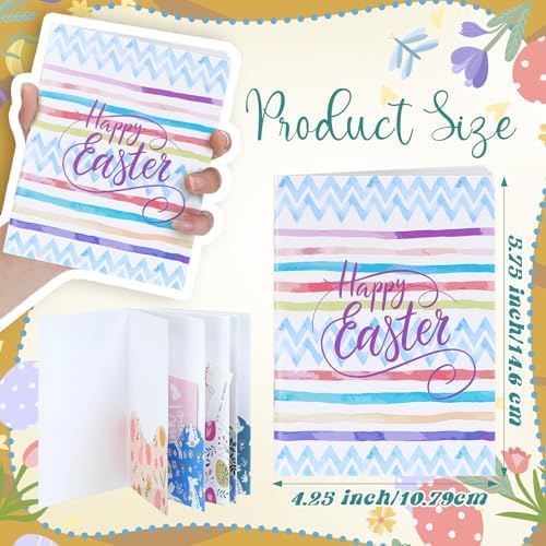 AmazingSpark 4 Set Mini Easter Gift Card Book Bunny Money Holder Envelope Booklet for Cash Easter Surprise Money Card Sleeve Book Eggs Rabbit Party Gift for DIY Basket Stuffer Spring Holiday Decor