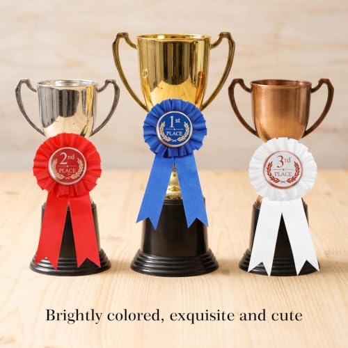 3 Pack Award Ribbon Rosette Set Winner Victory Prize Ribbons